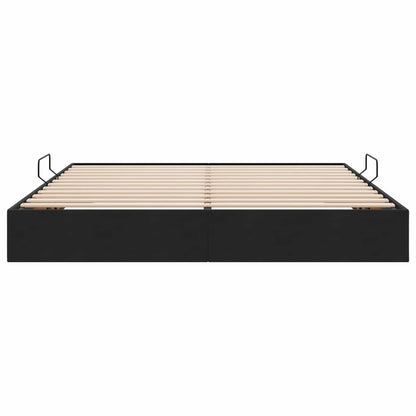 Letto ottomano con archiviazione Nero 160 x 200 cm Velluto | homemem39
