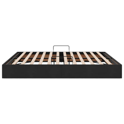 Letto ottomano con archiviazione Nero 160 x 200 cm Velluto | homemem39