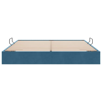 Letto ottomano con archiviazione Blu Scuro 160 x 200 cm Velluto | homemem39