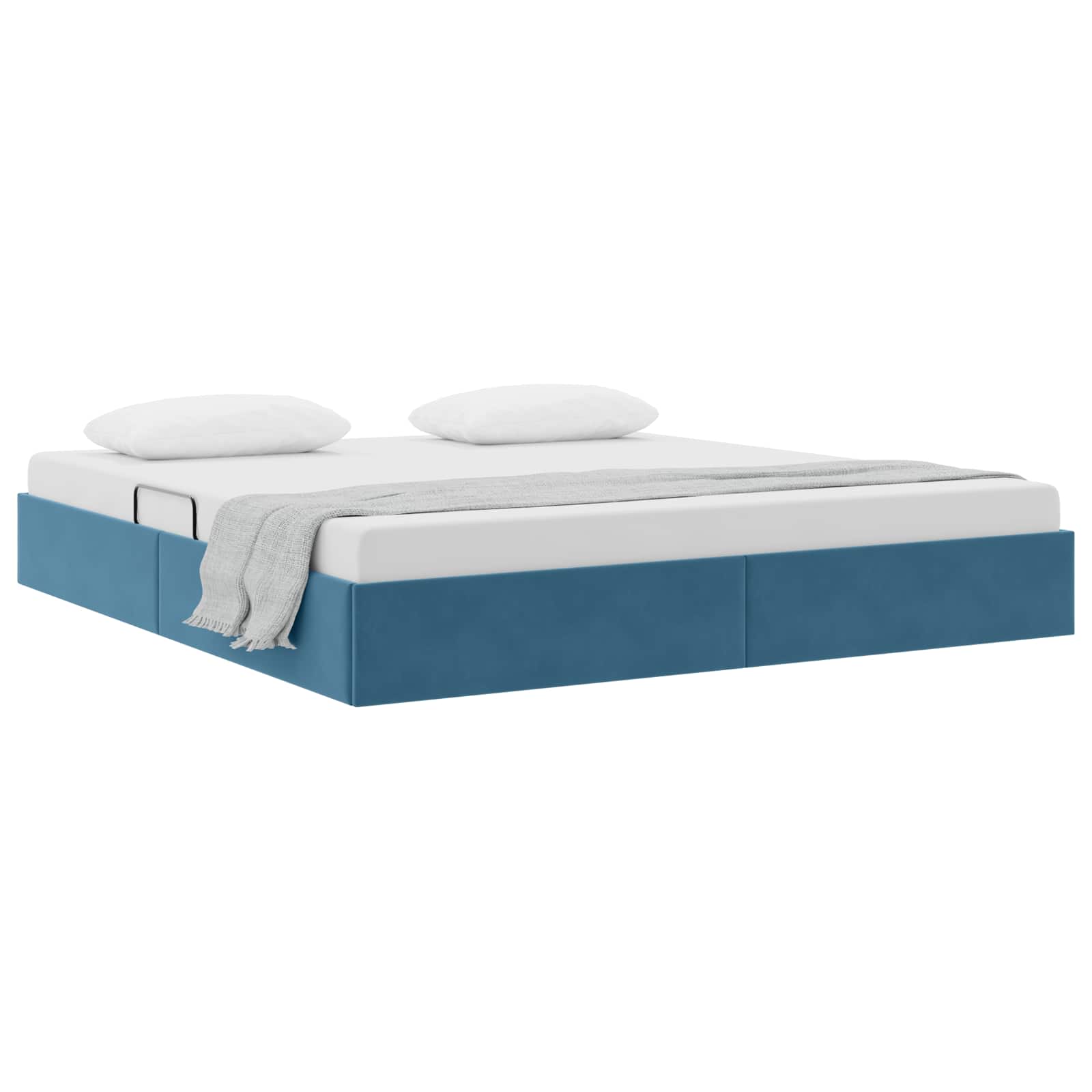 Letto ottomano con archiviazione Blu Scuro 160 x 200 cm Velluto | homemem39