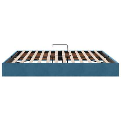 Letto ottomano con archiviazione Blu Scuro 160 x 200 cm Velluto | homemem39