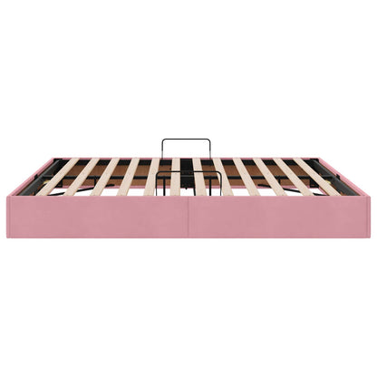 Letto ottomano con archiviazione Rosa 160 x 200 cm Velluto | homemem39