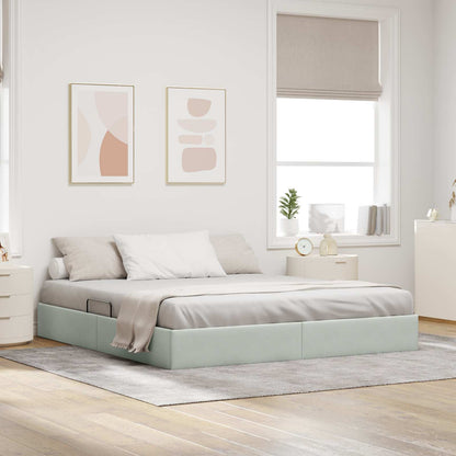 Letto ottomano Grigio Chiaro 180 x 200 cm Velluto | homemem39