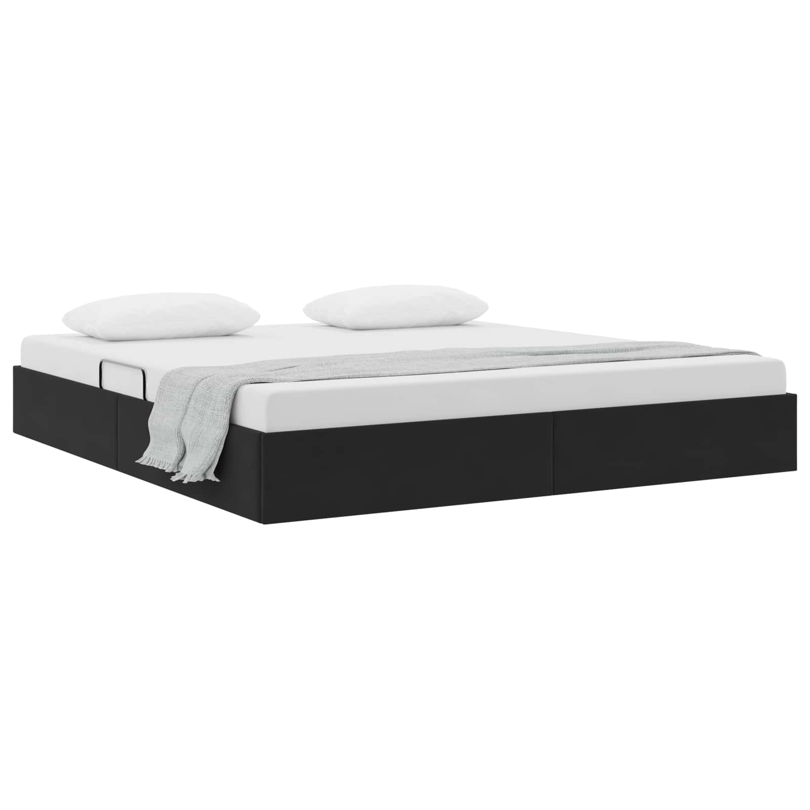 Letto ottomano con archiviazione Nero 180 x 200 cm Velluto | homemem39