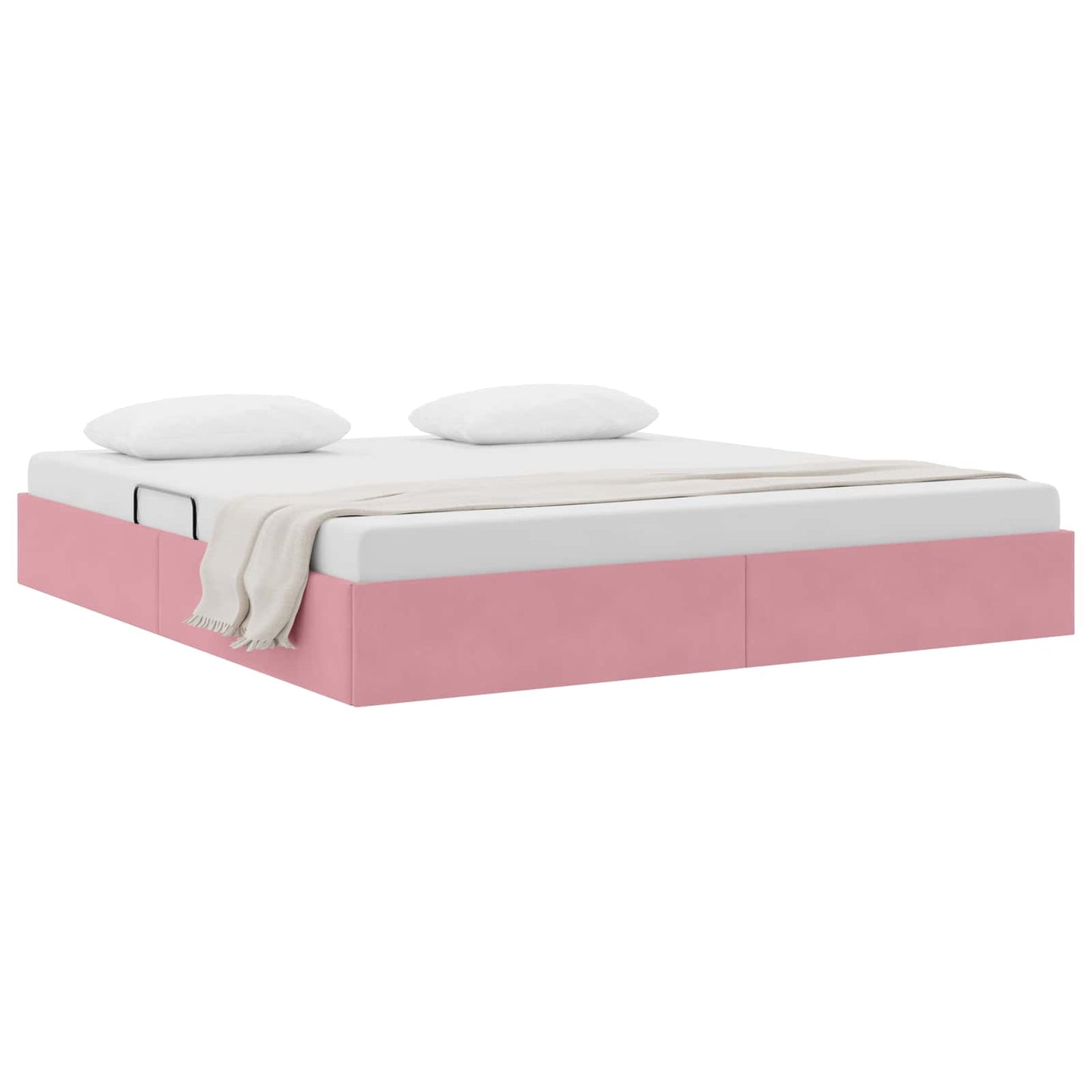 Letto ottomano con archiviazione Rosa 180 x 200 cm Velluto | homemem39