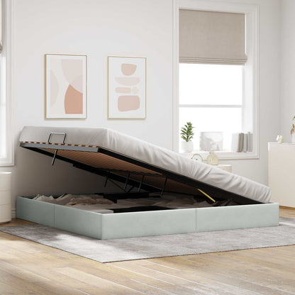 Letto ottomano Grigio Chiaro 200 x 200 cm Velluto | homemem39