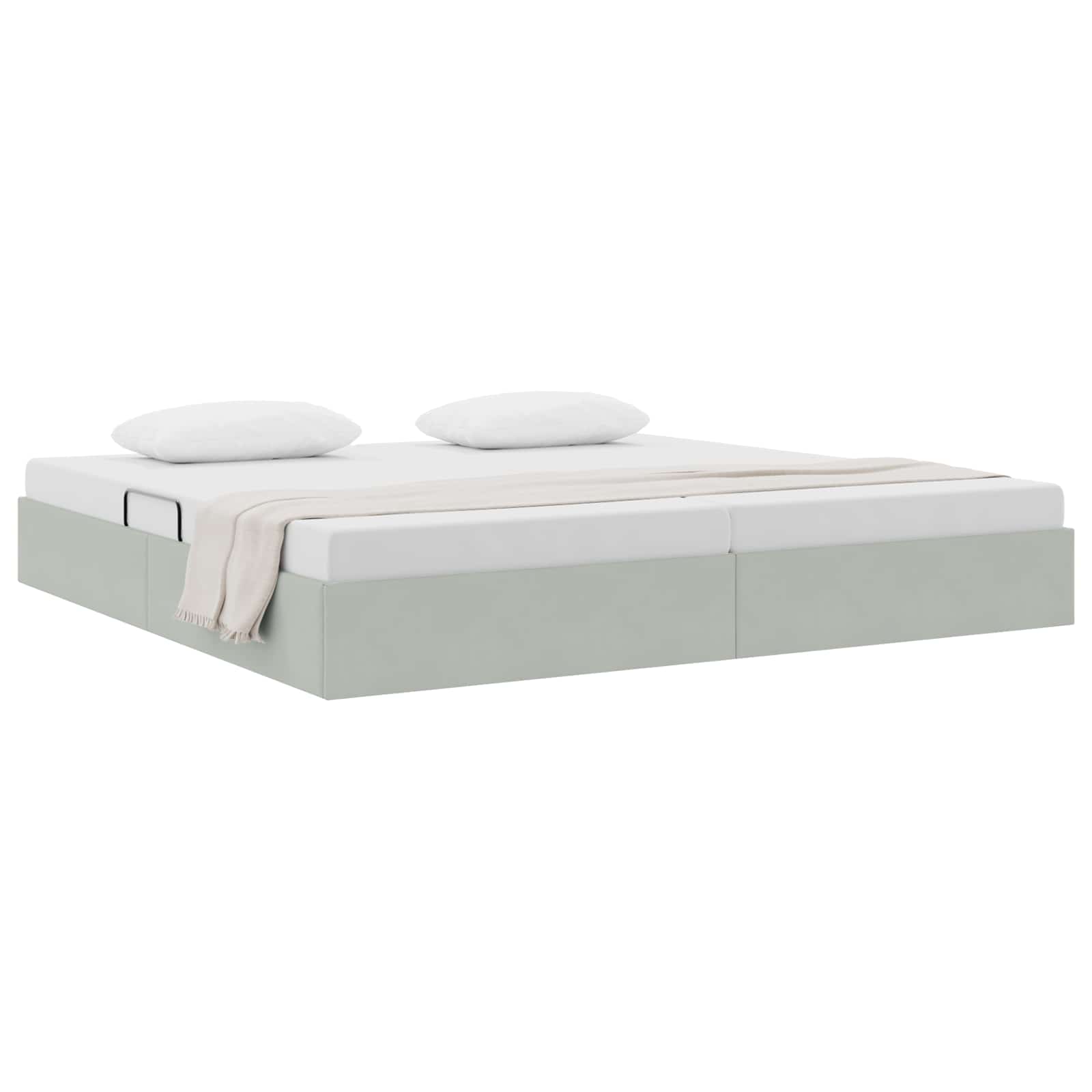 Letto ottomano Grigio Chiaro 200 x 200 cm Velluto | homemem39