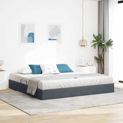 Letto ottomano Grigio Scuro 200 x 200 cm Velluto | homemem39