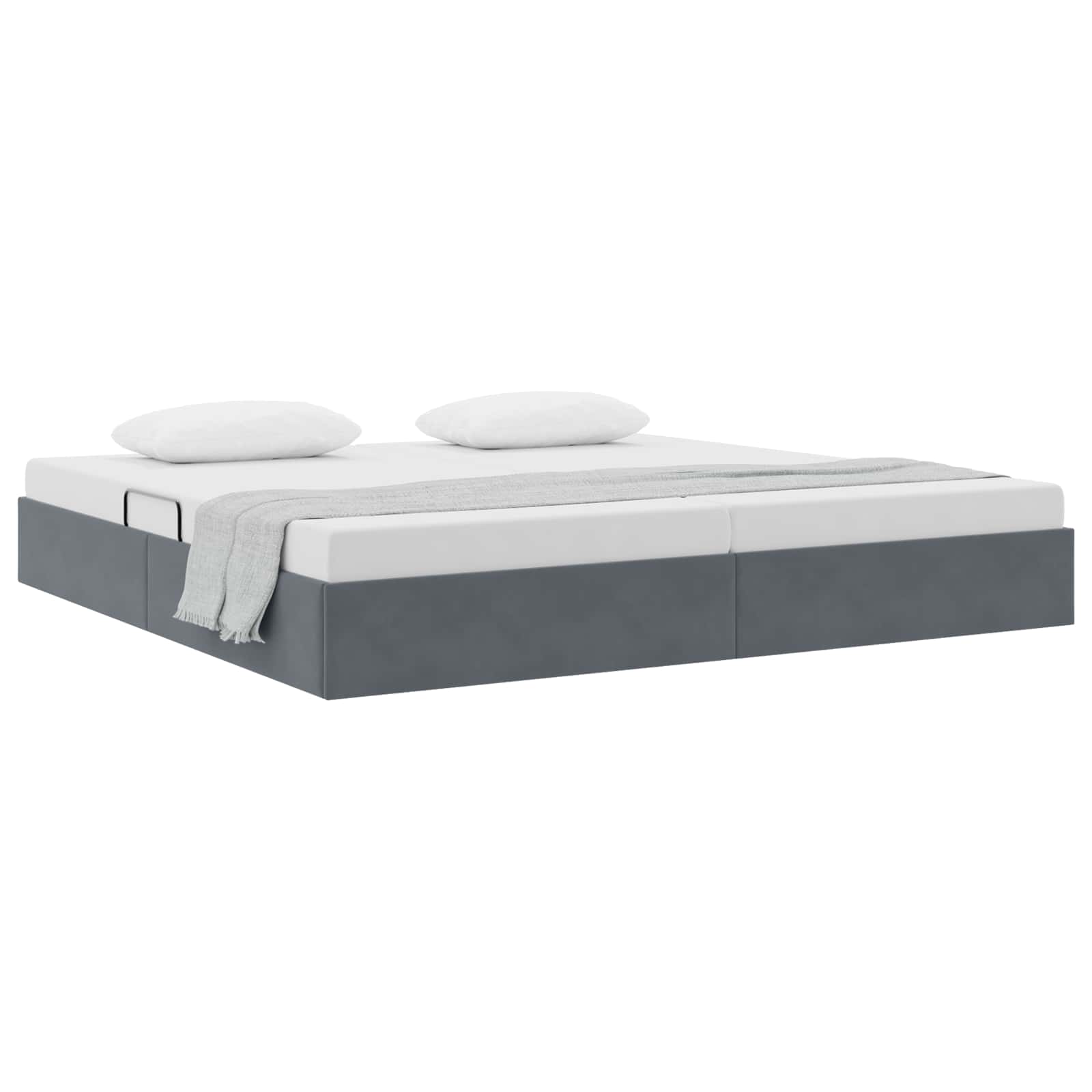 Letto ottomano Grigio Scuro 200 x 200 cm Velluto | homemem39