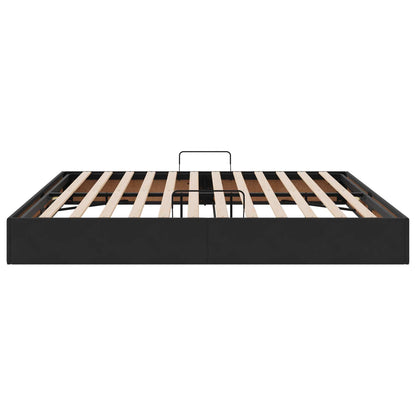 Letto ottomano con archiviazione Nero 200 x 200 cm Velluto | homemem39