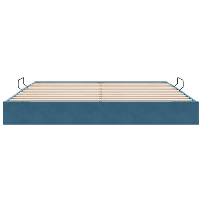 Letto ottomano con archiviazione Blu Scuro 200 x 200 cm Velluto | homemem39