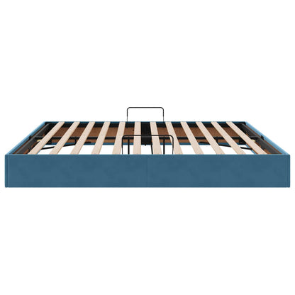 Letto ottomano con archiviazione Blu Scuro 200 x 200 cm Velluto | homemem39
