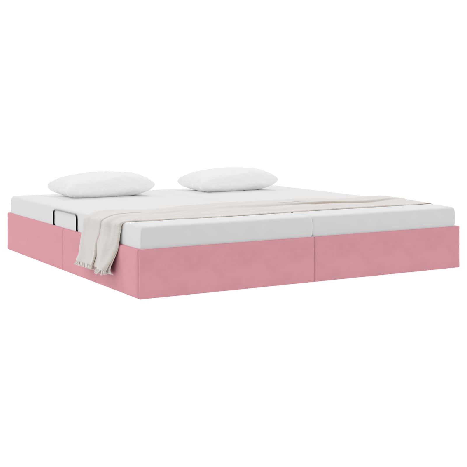 Letto ottomano con archiviazione Rosa 200 x 200 cm Velluto | homemem39
