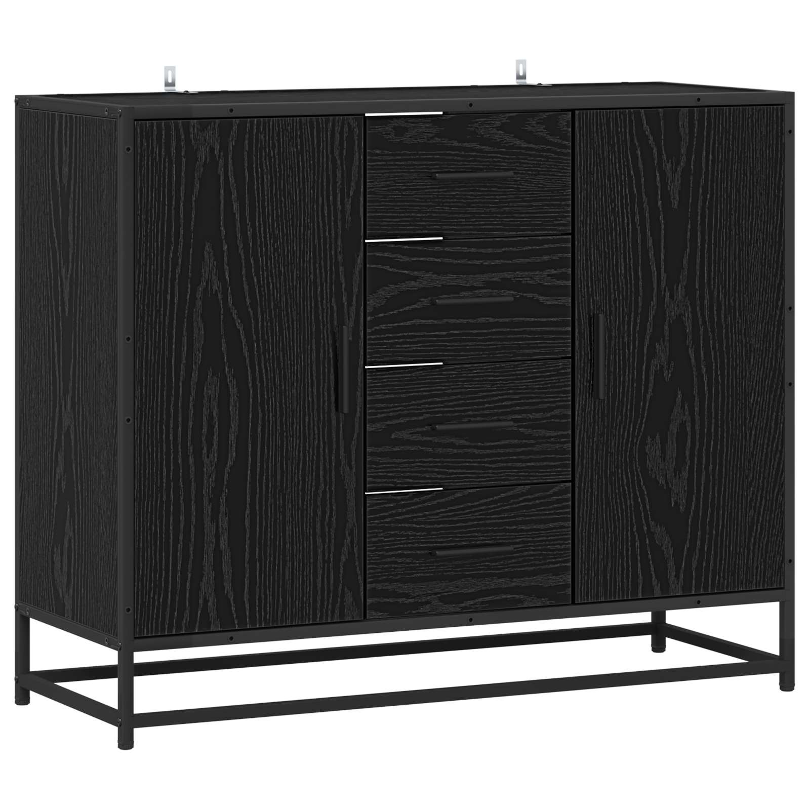 Credenza Rovere Nero 92 x 35 x 76 cm Legno ingegnerizzato | homemem39