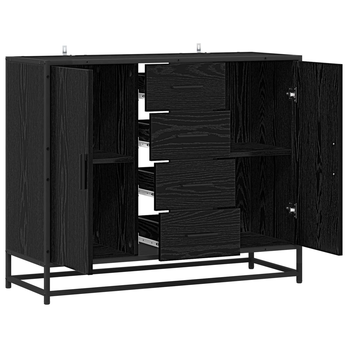 Credenza Rovere Nero 92 x 35 x 76 cm Legno ingegnerizzato | homemem39