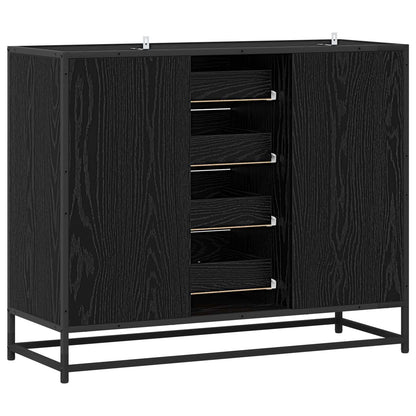 Credenza Rovere Nero 92 x 35 x 76 cm Legno ingegnerizzato | homemem39