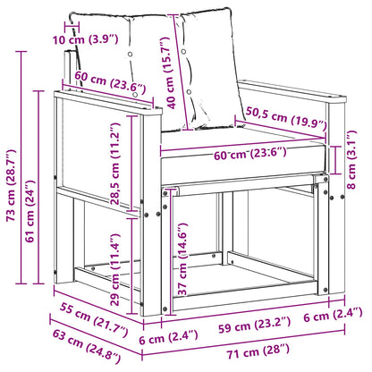 Divano centrale per esterno Legno di Acacia Massello Naturale | homemem39