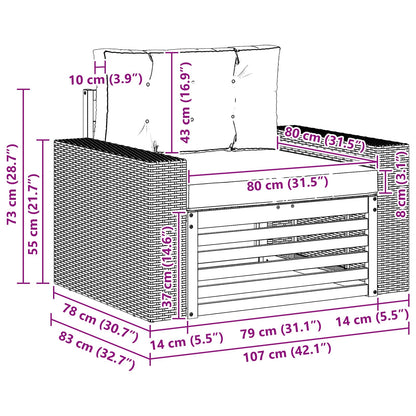 Divano centrale per esterno Legno di Acacia Massello Naturale | homemem39