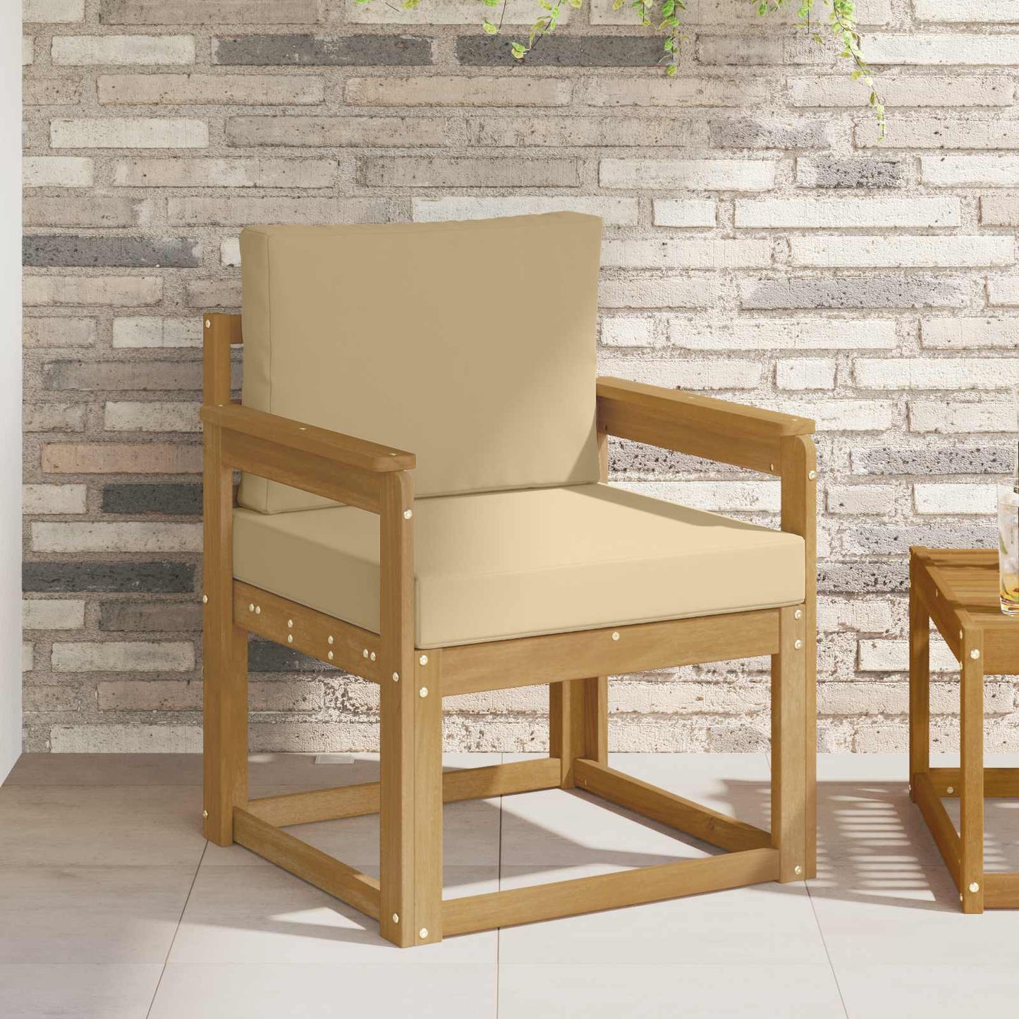 2 Pezzo Set di divani da esterno Poliestere Bianco e Beige | homemem39
