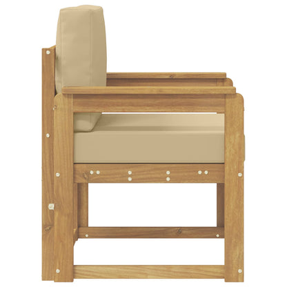 2 Pezzo Set di divani da esterno Poliestere Bianco e Beige | homemem39