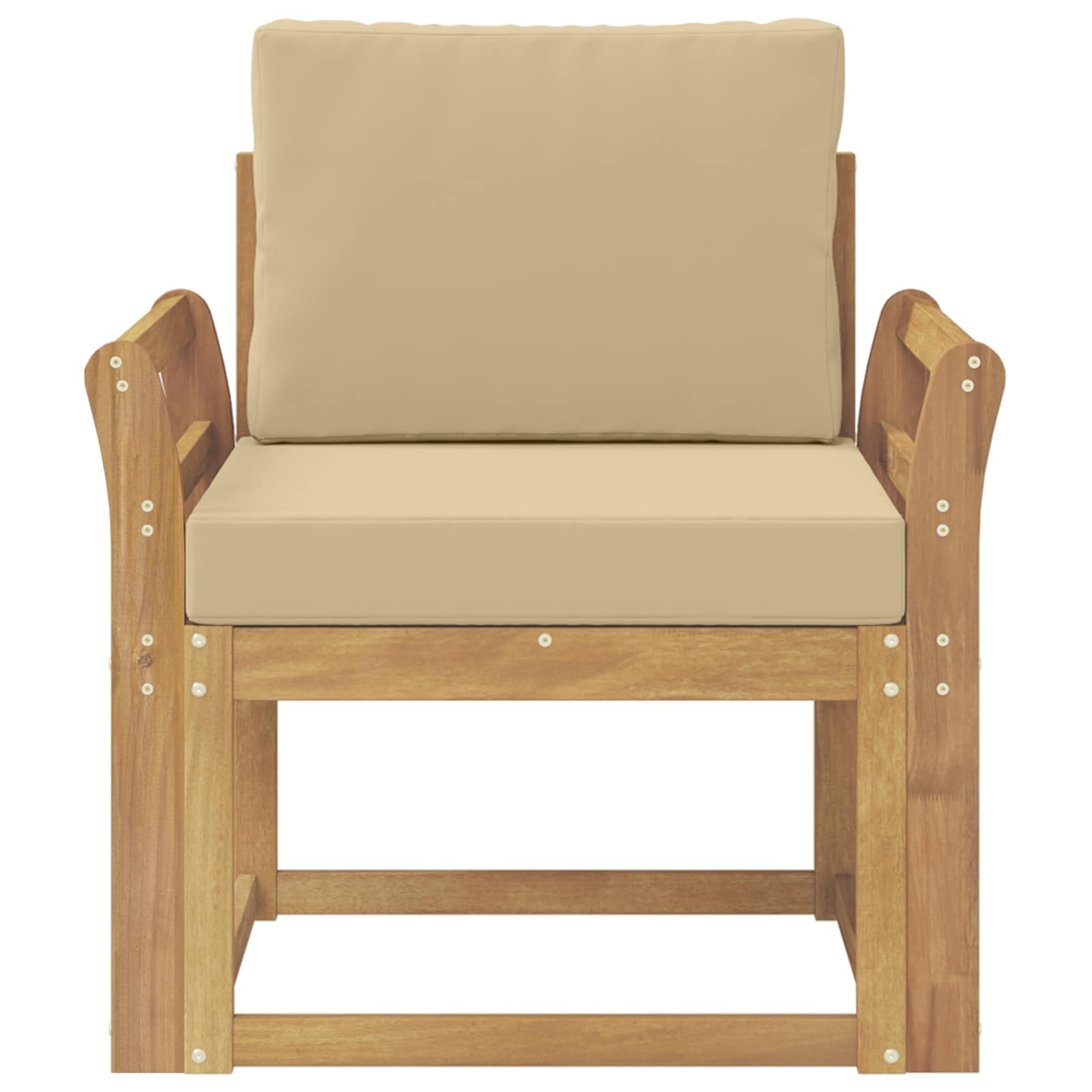 2 Pezzo Set di divani da esterno Poliestere Bianco e Beige | homemem39