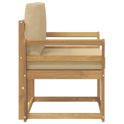 2 Pezzo Set di divani da esterno Poliestere Bianco e Beige | homemem39