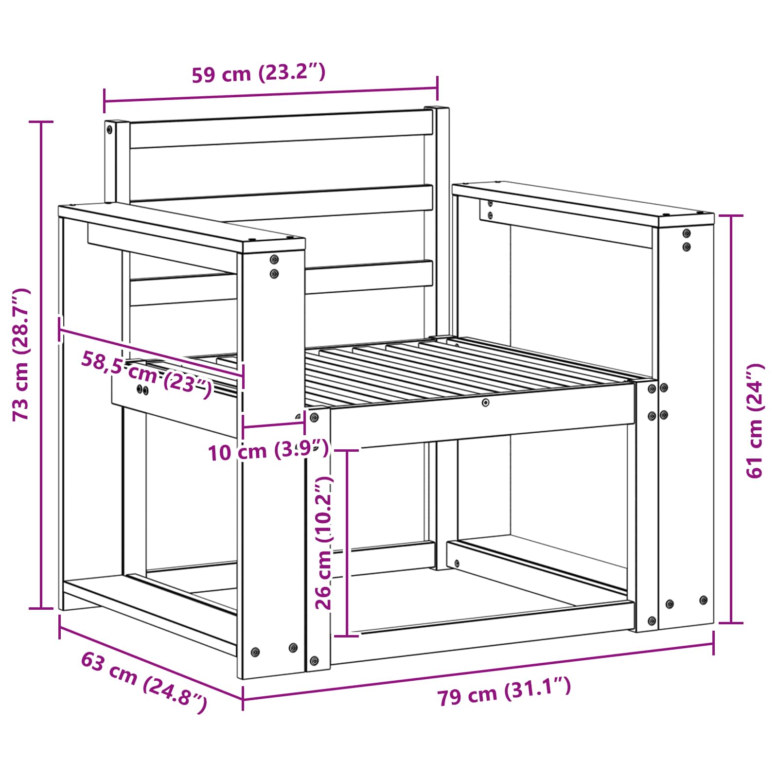 Set di divani da esterno Legno di Acacia Massello Bianco | homemem39