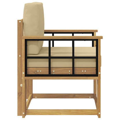 2 Pezzo Set di divani da esterno Poliestere Bianco e Beige | homemem39