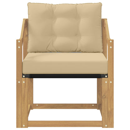 Divano da esterno Legno di Acacia Massello Bianco e beige | homemem39