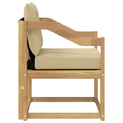 Divano da esterno Legno di Acacia Massello Bianco e beige | homemem39