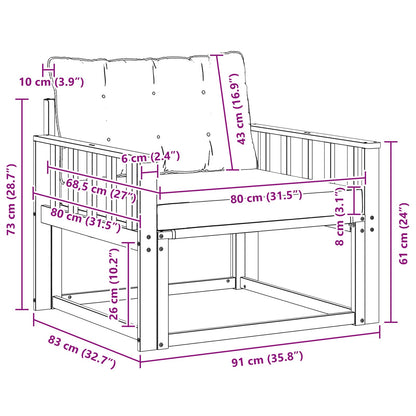 Set di divani da esterno Legno di Acacia Massello e Textilene | homemem39