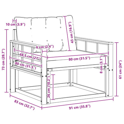 Set di divani da esterno Legno di Acacia Massello e Textilene | homemem39