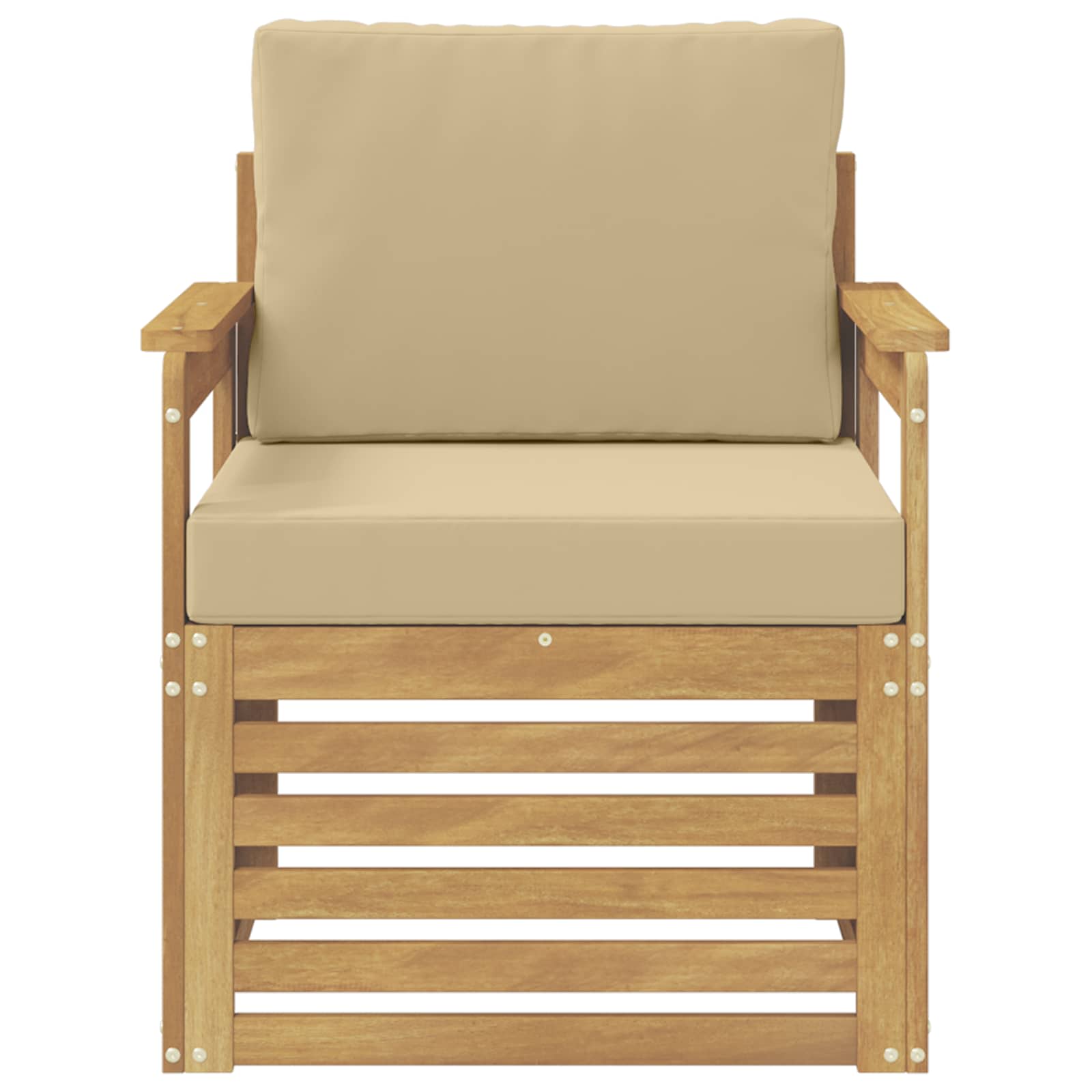 2 Pezzo Set di divani da esterno Poliestere Bianco e Beige | homemem39