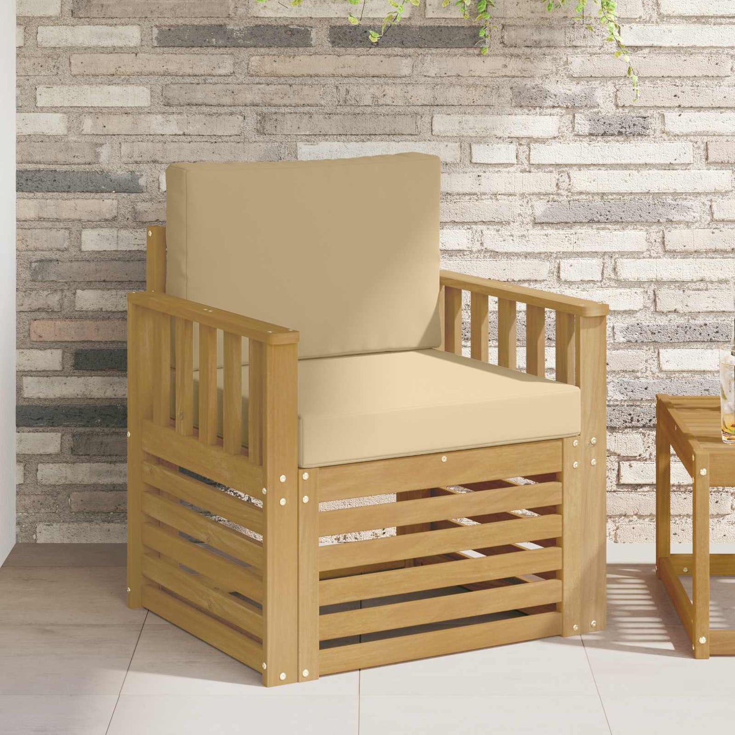 2 Pezzo Set di divani da esterno Poliestere Bianco e Beige | homemem39