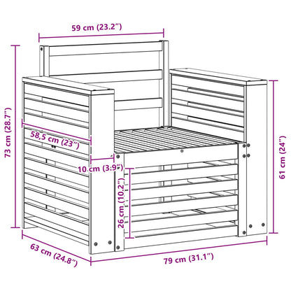 Set di divani da esterno Legno di Acacia Massello Bianco | homemem39