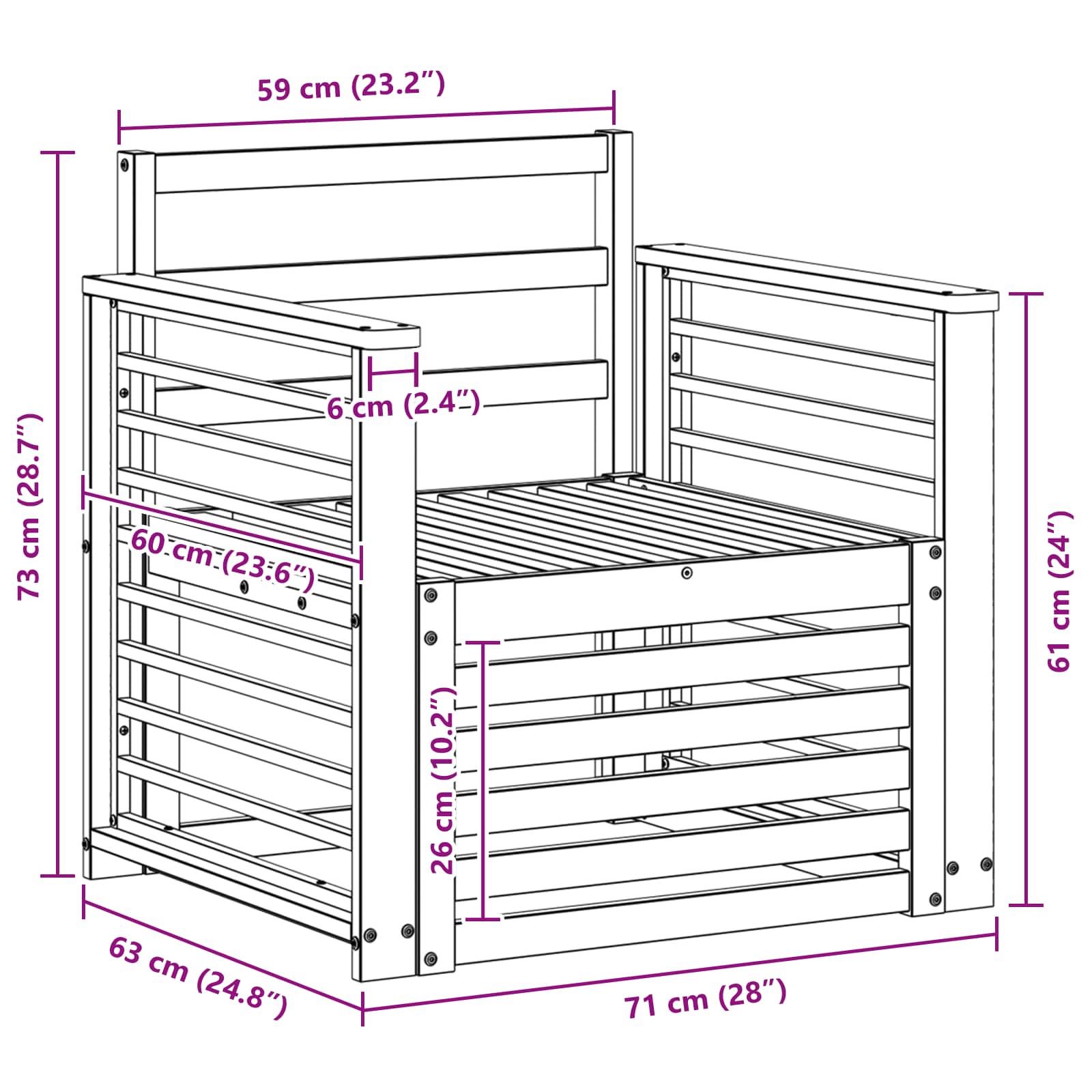 Set di divani da esterno Legno di Acacia Massello Bianco | homemem39