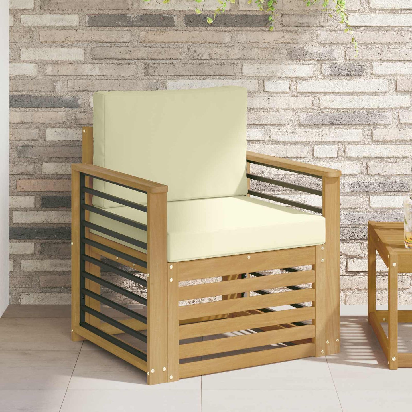 Set di divani da esterno Poliestere Bianco | homemem39
