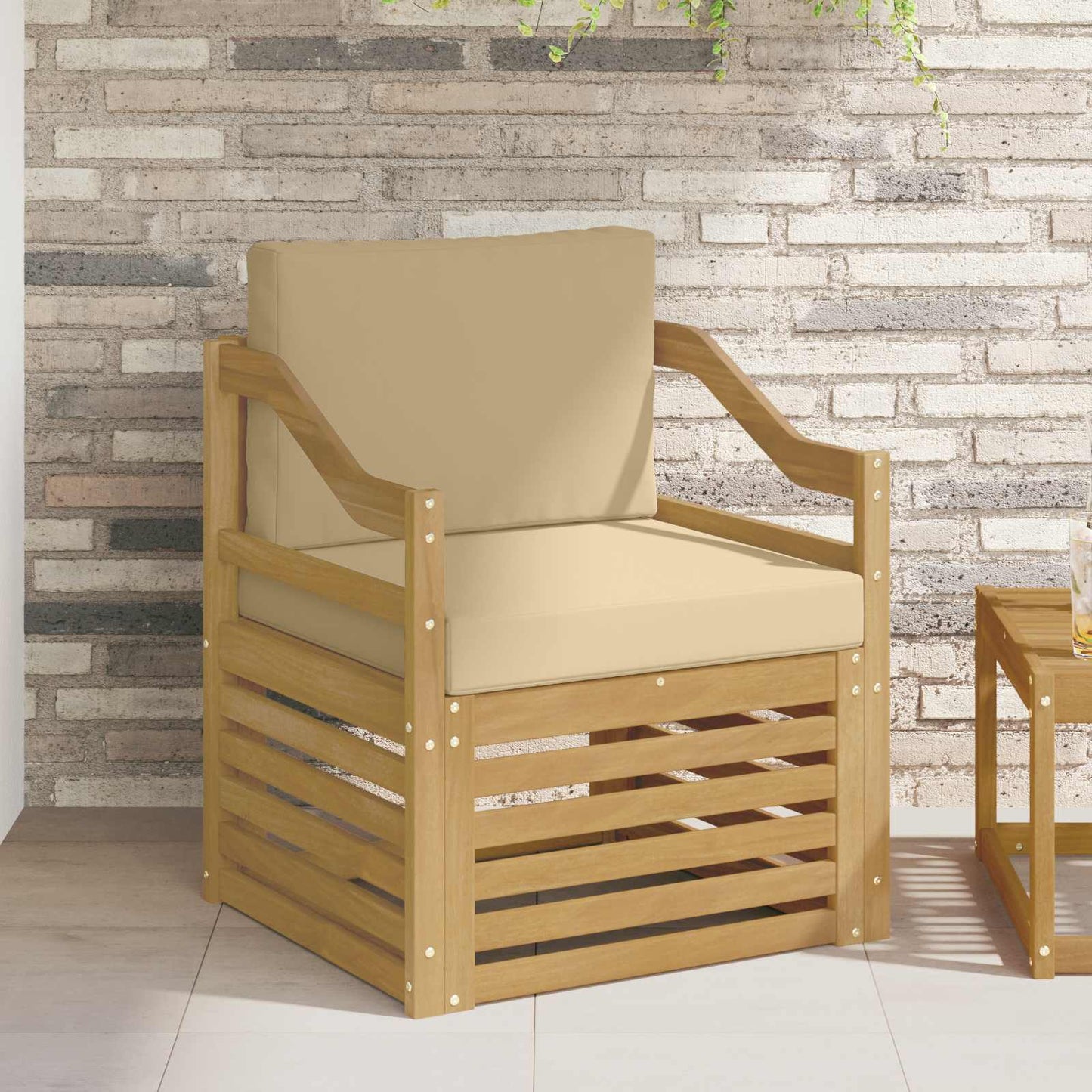 Divano da esterno Poliestere Bianco e beige | homemem39