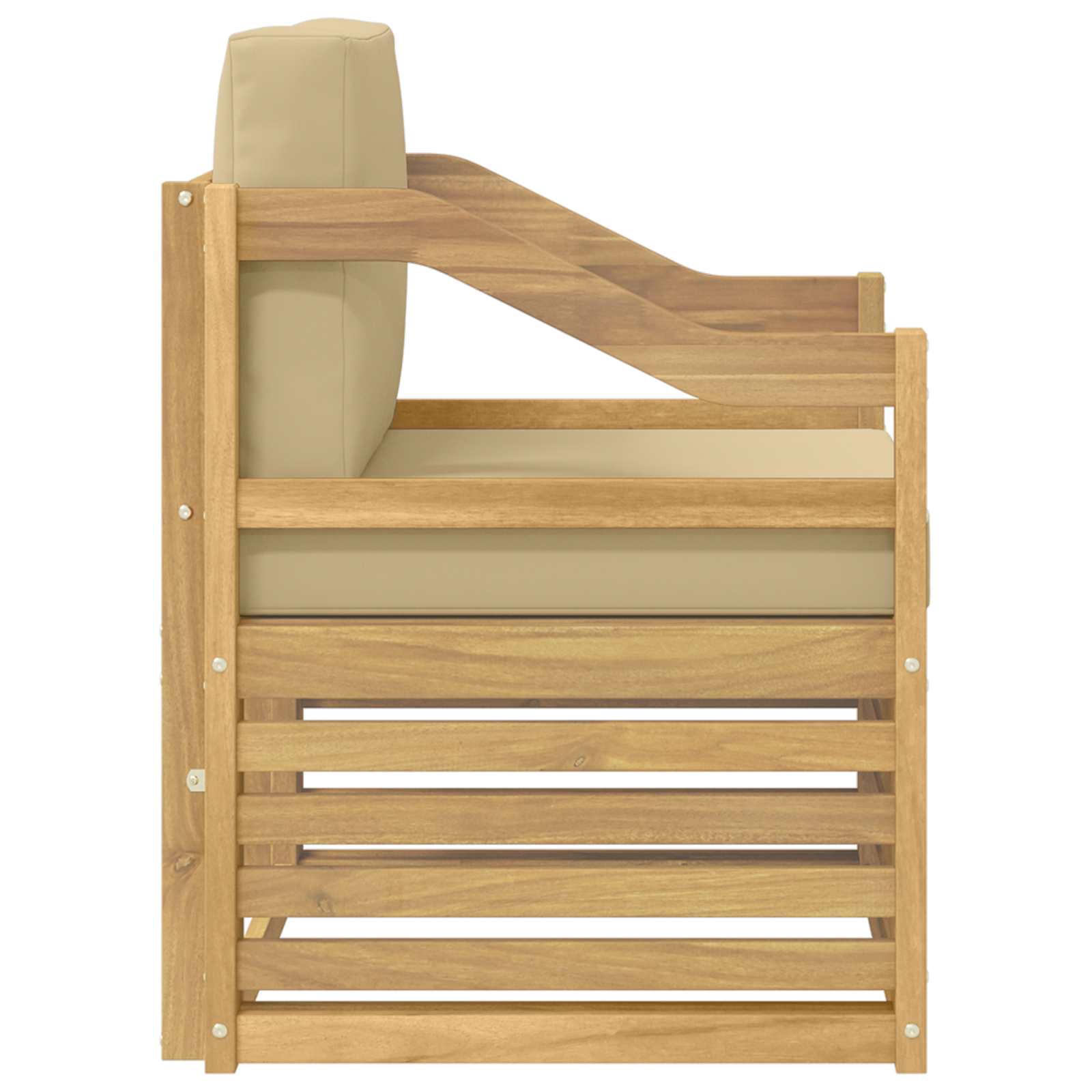 Divano da esterno Poliestere Bianco e beige | homemem39