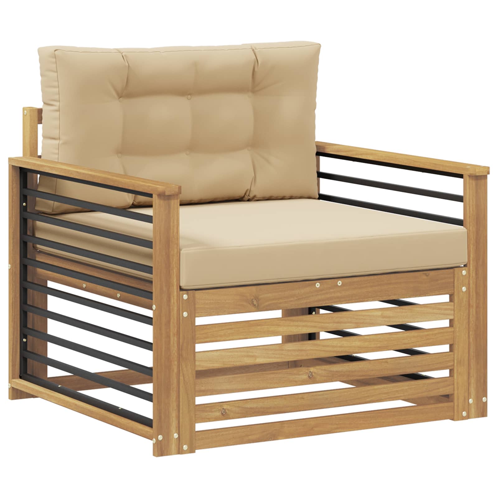 Divano da esterno Poliestere Bianco e beige | homemem39