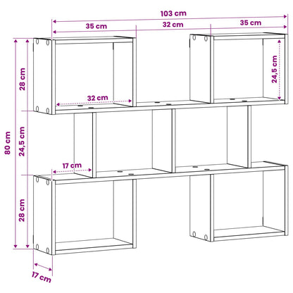 Scaffale da parete 103 x 17 x 80 cm