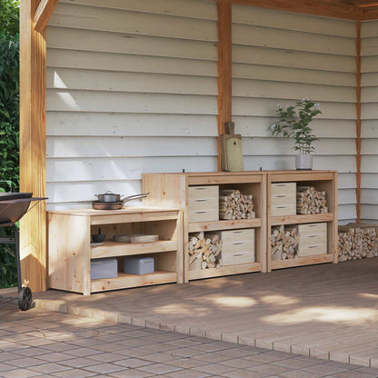 Mobile da cucina da esterno MEPPEL 3 pcs Douglas Naturale