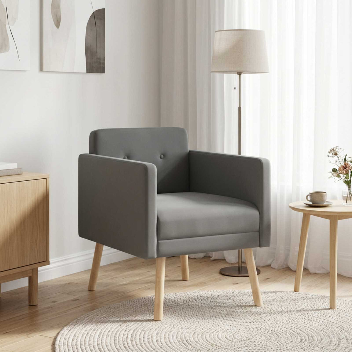 Poltrona decorativa Grigio Scuro Velluto | homemem39