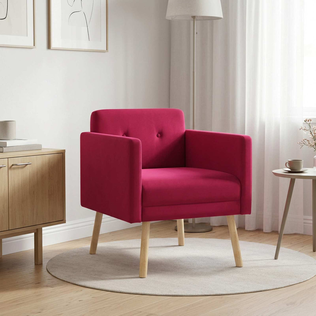 Poltrona decorativa Rosso Vino Velluto | homemem39