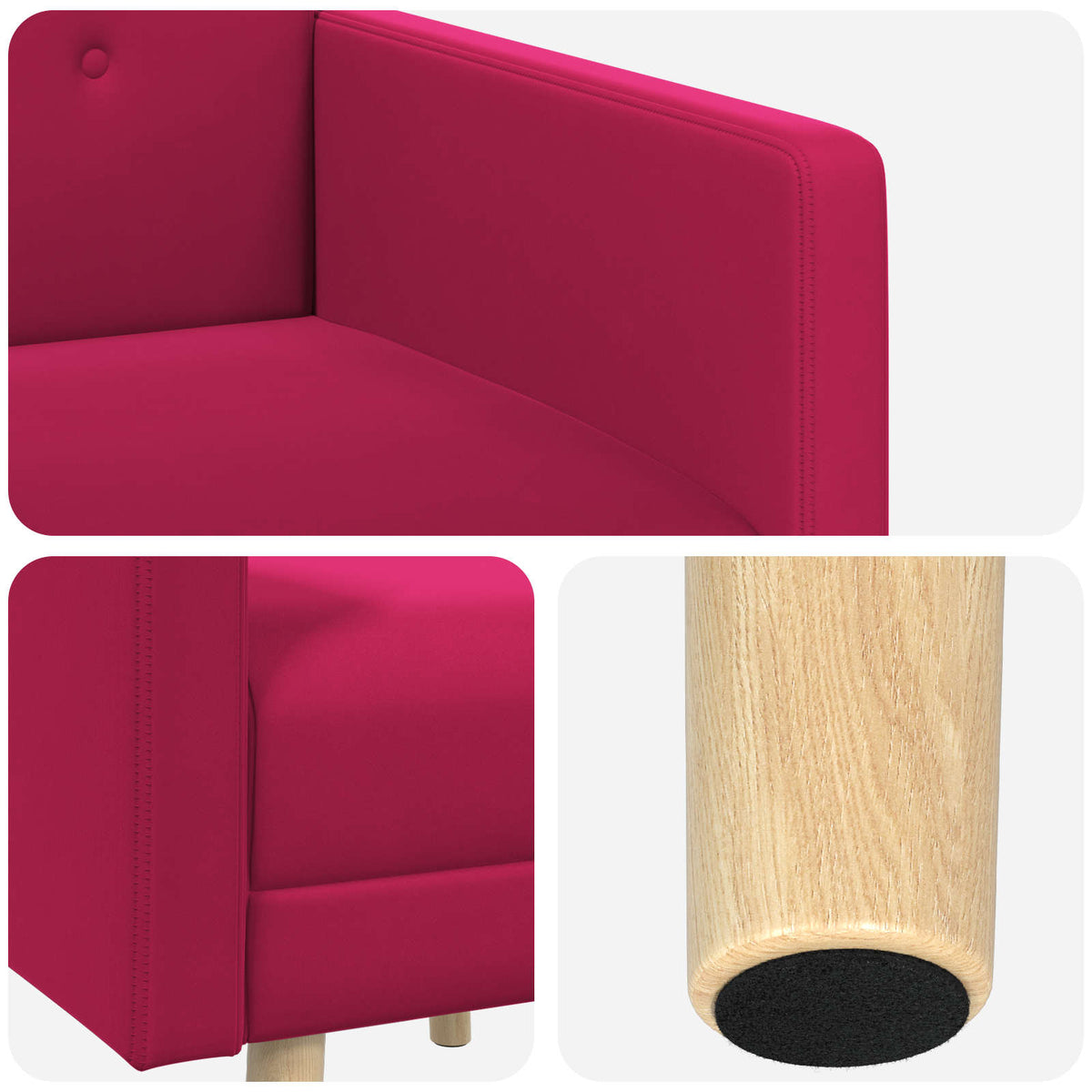Poltrona decorativa Rosso Vino Velluto | homemem39