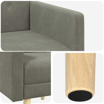 Sedia d'accento Grigio Chiaro Tessuto in velluto a coste | homemem39