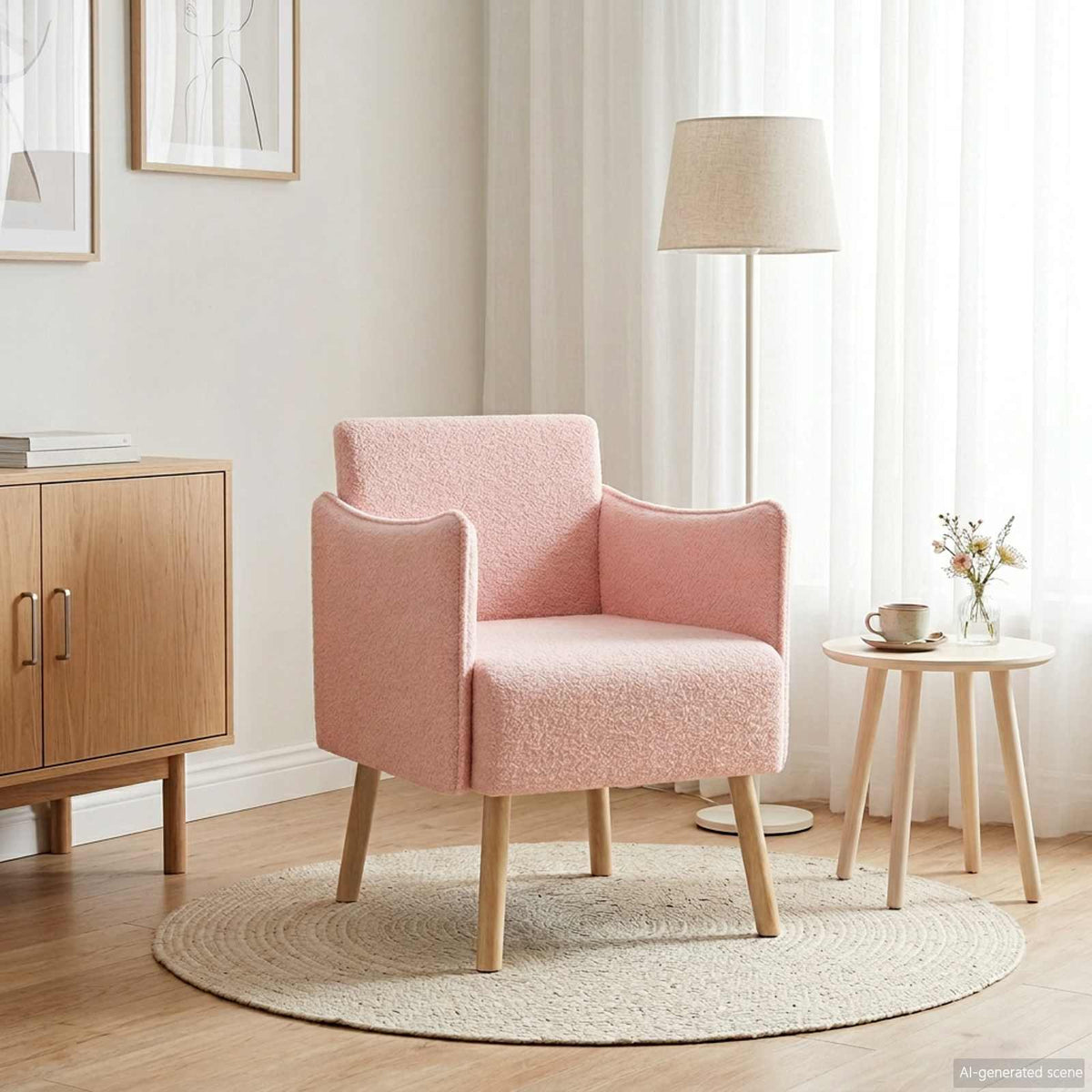 Sedia d'accento Rosa Bouclé