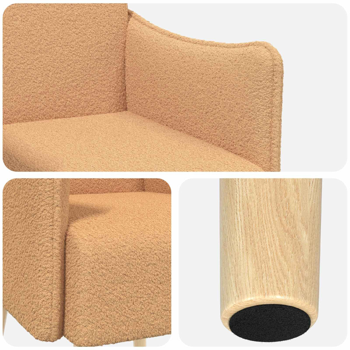 Sedia d'accento Beige Bouclé