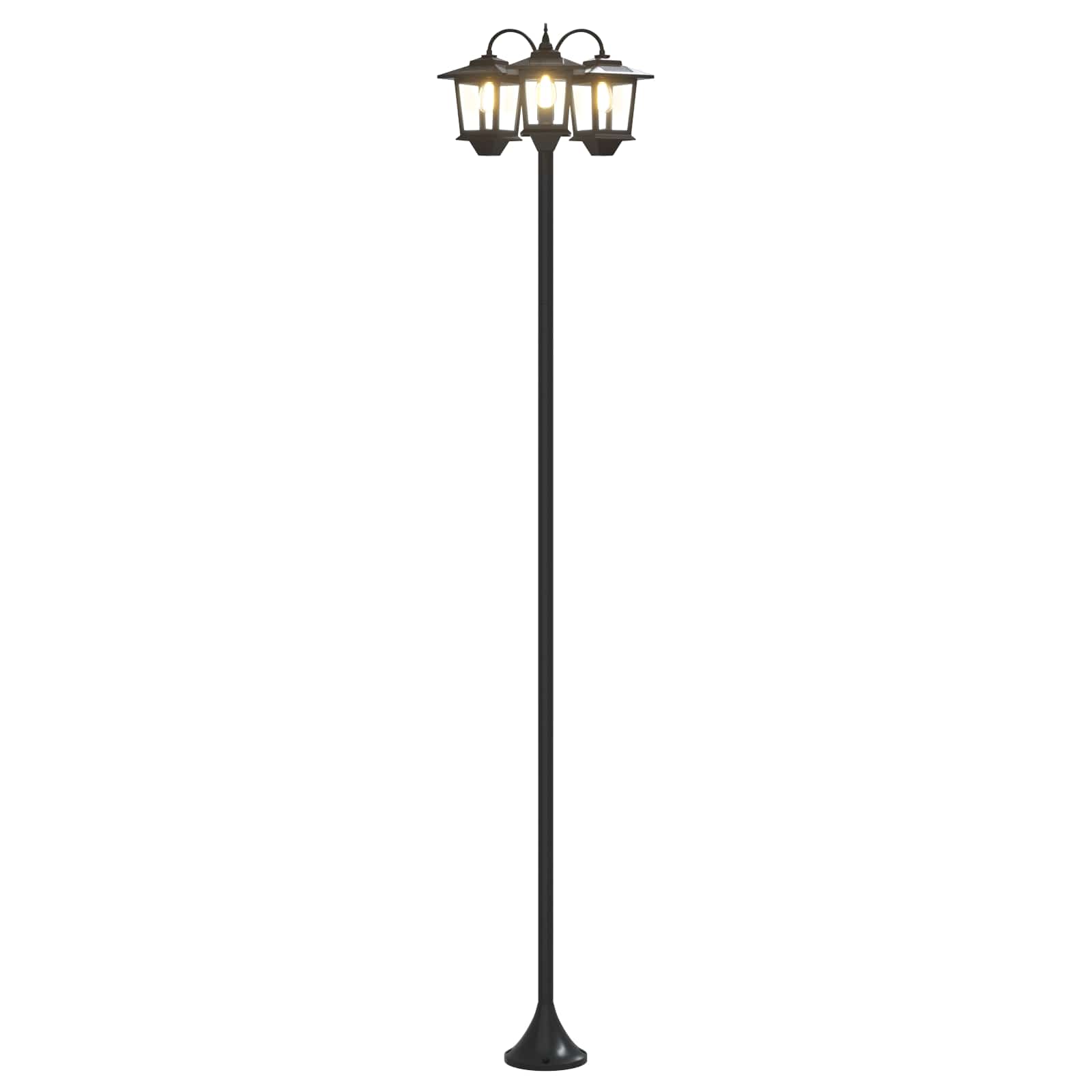 Lampione a 3 teste Nero 16 x 16 x 187 cm Alluminio e ABS | homemem39