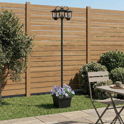 Lampione a 3 teste con vasi with LED Bulb Nero 32 x 32 x 188 cm | homemem39